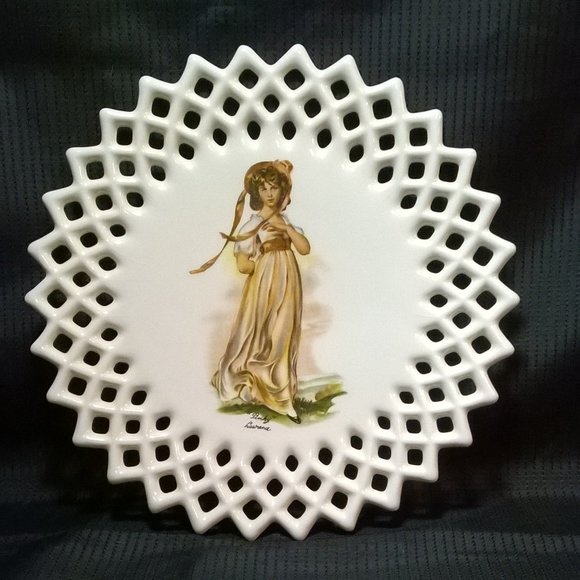 Vintage Pair Stunning Blue Boy & Pinkie Plates - Picture 3 of 15